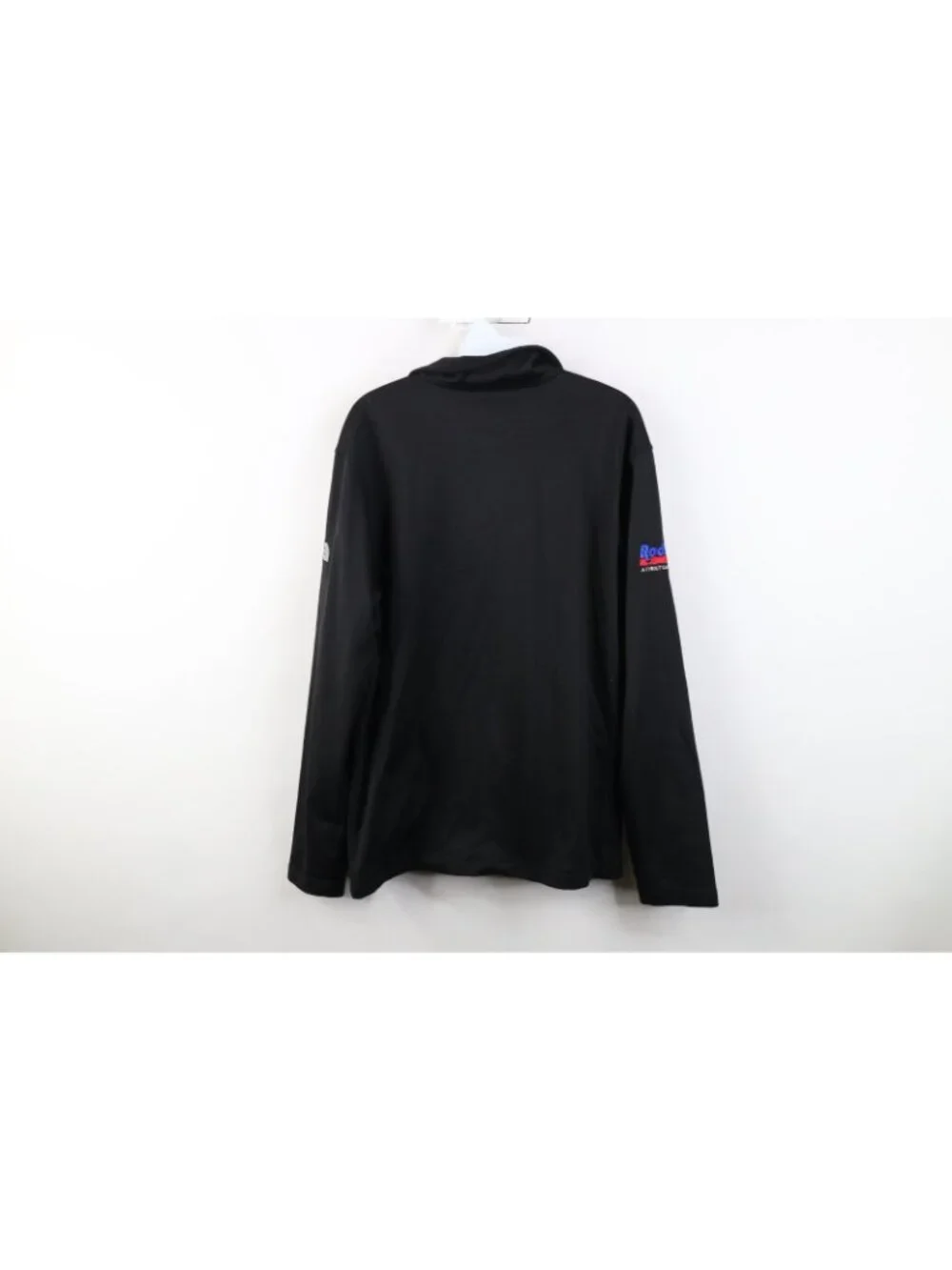 The North Face Mens Size Medium Spell Out 1/4 Zip Pullover Jacket Top Black